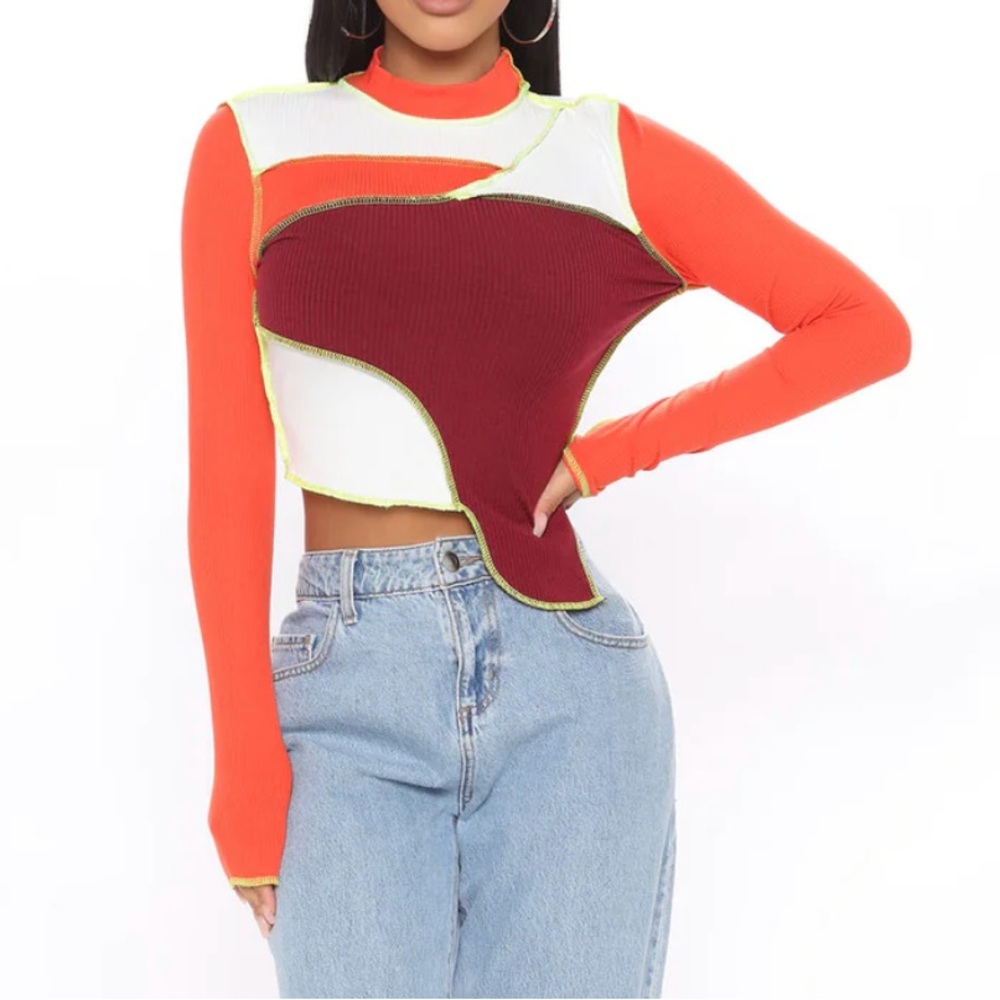 Fashion Nova Multicolor Long Sleeve Top